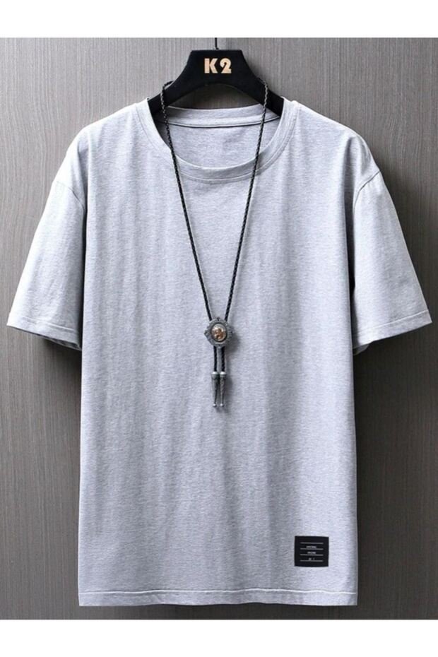 Ανδρικό μπλουζάκι σε γκρι Oversize Small printed - 1