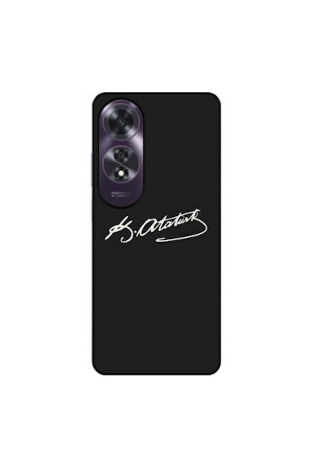 Oppo A60 Compatible Case Atatürk Signature Silicone Case (Printed)