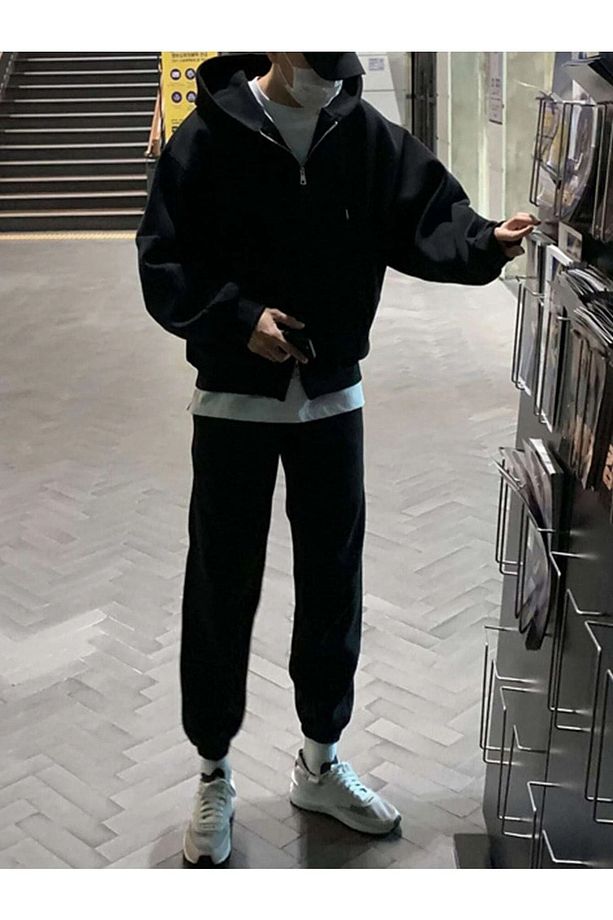 Siyah Düz Baskısız Eşofman Altı Jogger - 5
