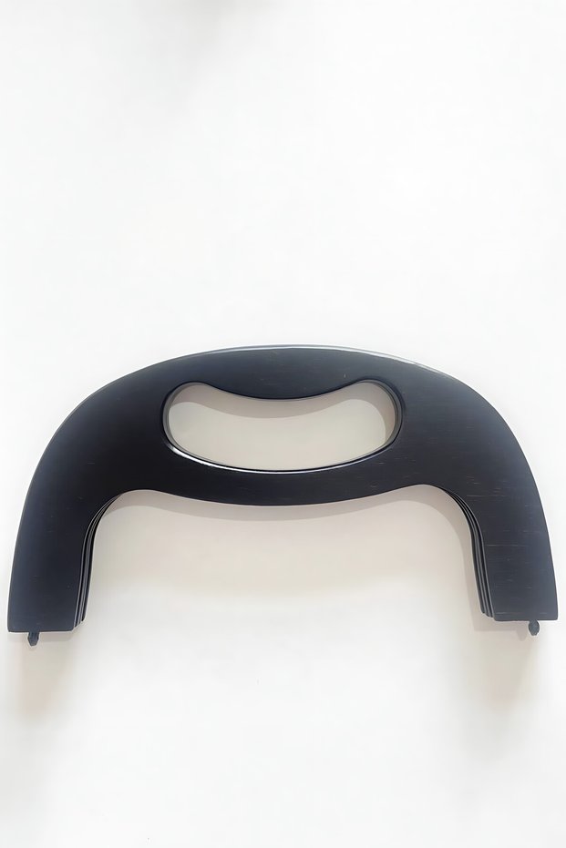 Alfa Model, Detailed Handle, Natural Solid Wood Bag Holder, Black