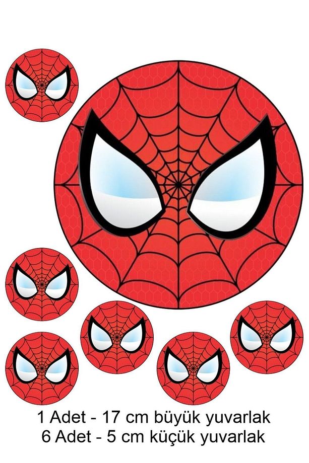 Spider man Örümcek Adam 7 Adet A4 Yenilebilir Süsü Pasta Kurabiye Şeker Hamuru Kağıt Baskısı - 1