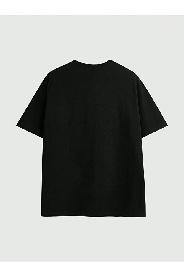 Μαύρο μπλουζάκι Oversize 'I Hate Printed' - 3
