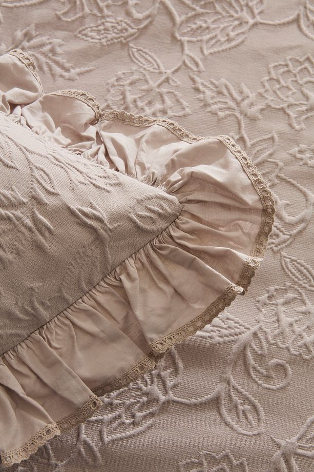 White Collection Tyra %100 Pamuk Çift Kişilik Yatak Örtüsü Bej - 8