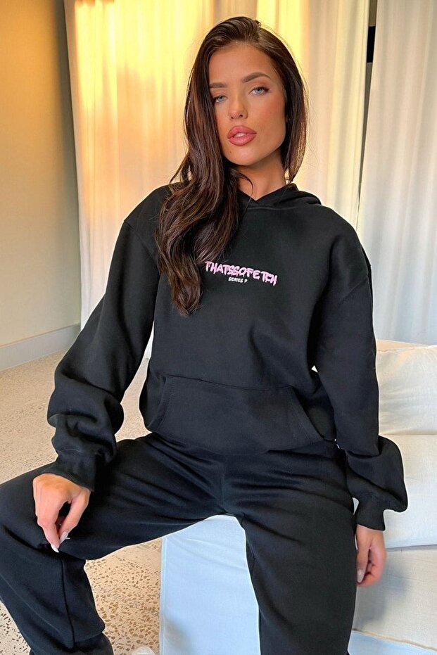 So Fetch Series 7 Black Oversize Σετ φόρμας με κουκούλα - Φούτερ Jogger Printed - 6