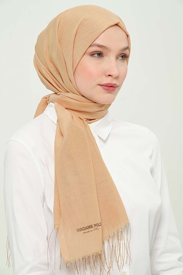 Viscose Thin Shawl Gold Viscose Wrinkle-Free Daily Shawl 75X180 cm