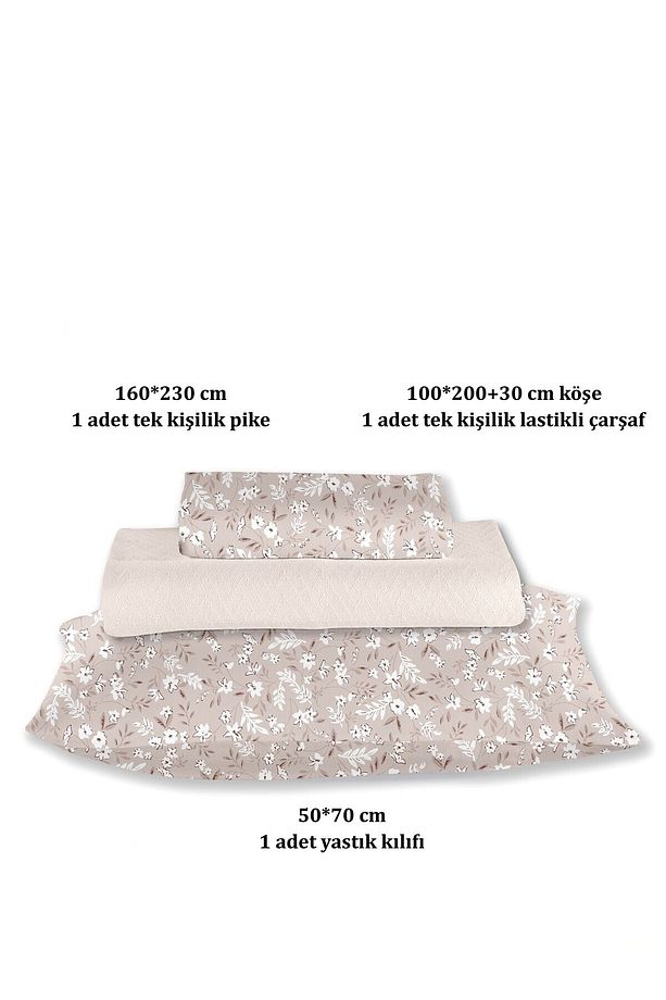%100 Pamuk Doria Pembe Tek Kişilik Pike Takımı 160 x 230 cm - 5