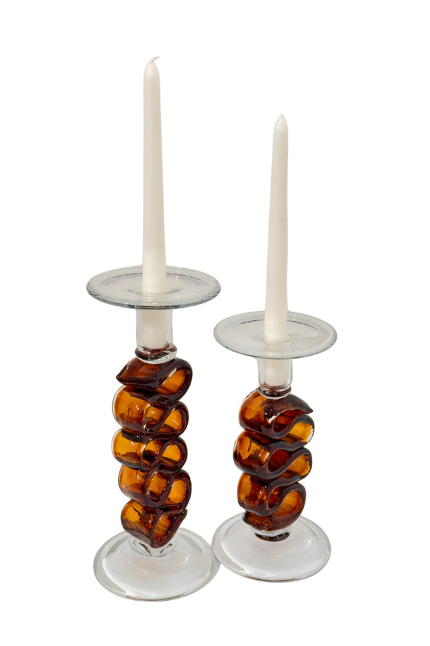 Amber Cam Şamdan Seti - 3