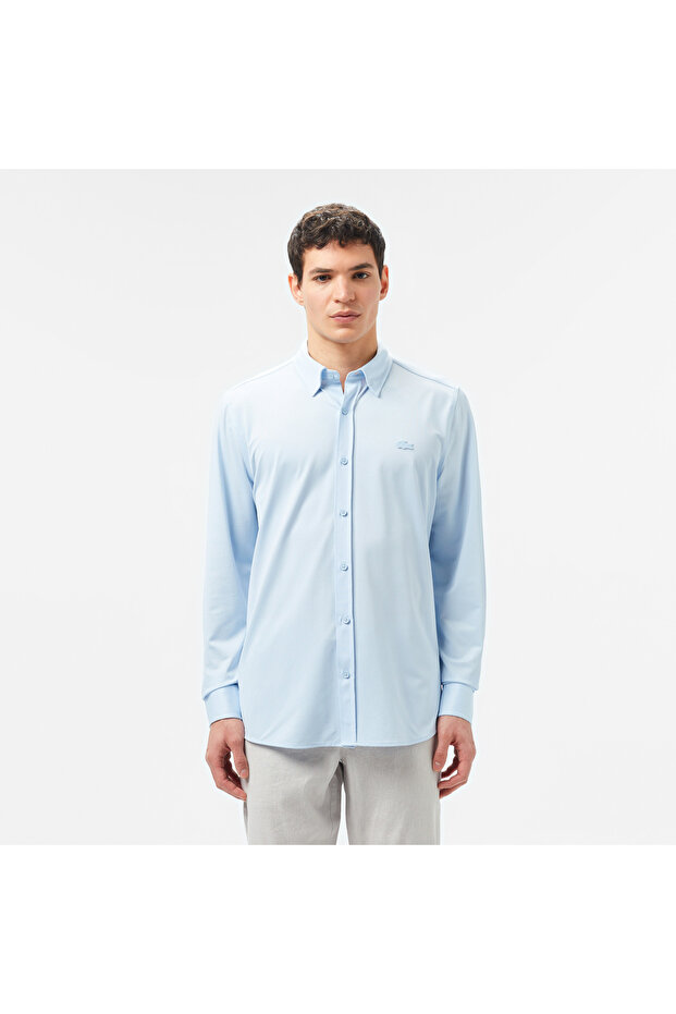 Erkek Slim Fit Açık Mavi Gömlek - 1