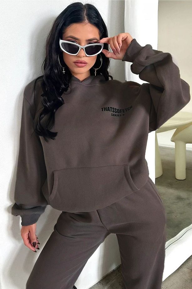 Füme Fetch Series 6 Eşofman Takımı - Baskılı Oversize Kapüşonlu - 3
