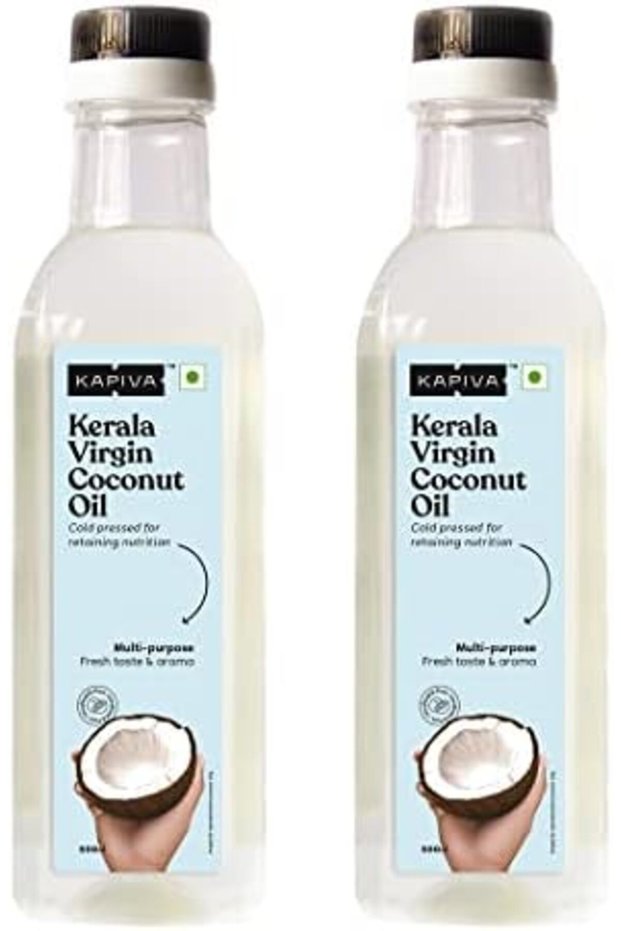 Kapiva Virgin Cold-Pressed Coconut Oil | 100% Pure, Organic & Edible | For Cooking, Skin & Hair Heal