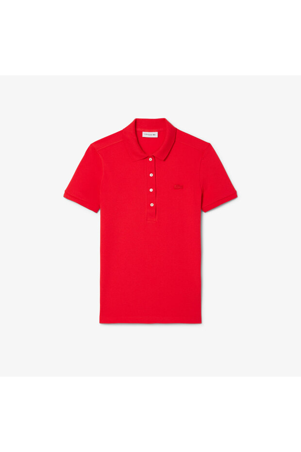 L.12.D Kadın Slim Fit Kırmızı Polo - 4