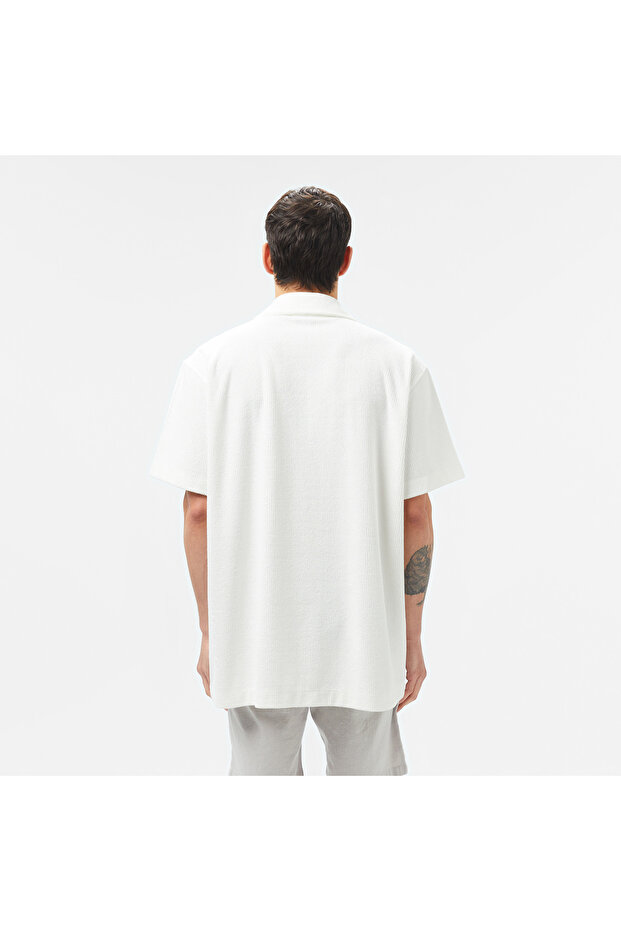 Erkek Relaxed Fit Kısa Kollu Beyaz Gömlek - 2