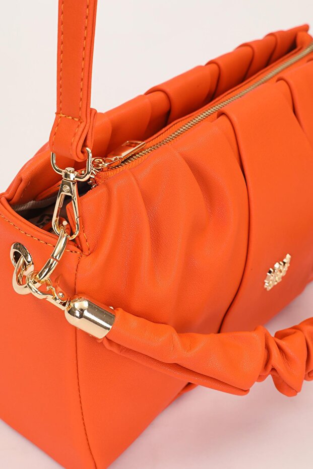 حقيبة يد برباط برتقالي - 3