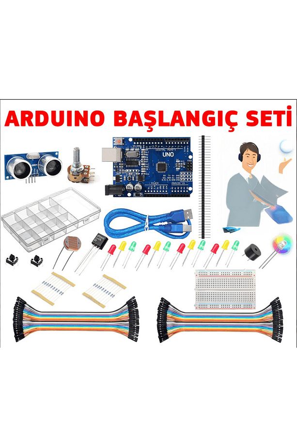Arduino Uno R3 Robotik Kodlama Başlangıç Seti - Program Eğitim Videosu Hediye - 1