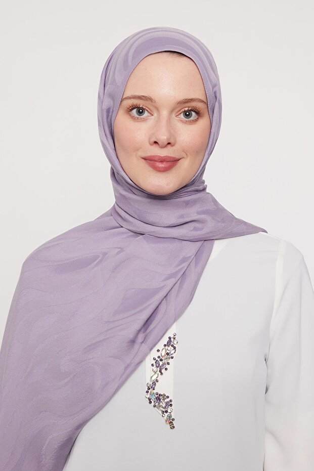 Lilac Abstract Pattern Grazia Shawl - 1