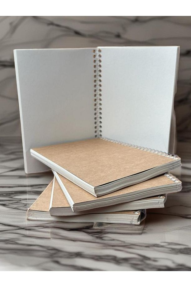 A5 Kraft Kapak ÇİZGİSİZ Defter 14,8x21cm Defter 70 Yaprak(140 SAYFA) Vintage Geri Dönüşümlü Otantik - 1