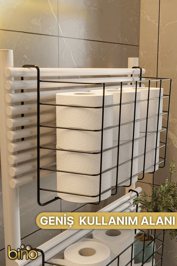 Banyo Düzenleyici Organizer Şampuanlık Havlupan Askısı Havluluk Siyah Banyo Rafı Mutfak Rafı 1 ADET - 3