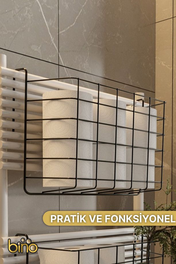 Banyo Düzenleyici Organizer Şampuanlık Havlupan Askısı Havluluk Siyah Banyo Rafı Mutfak Rafı 1 ADET - 5