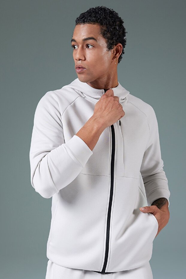 Fit Slim Fit Close-Fitting Hooded Scuba Diving Fabric Zippered Sweatshirt A6956Ax24Sp