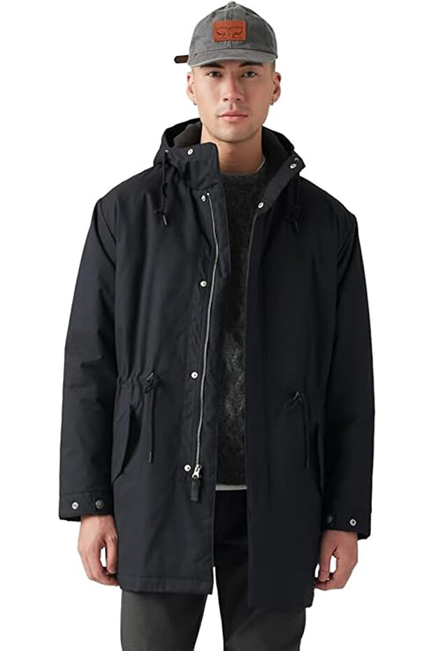 uzun erkek parka jetblack - 1