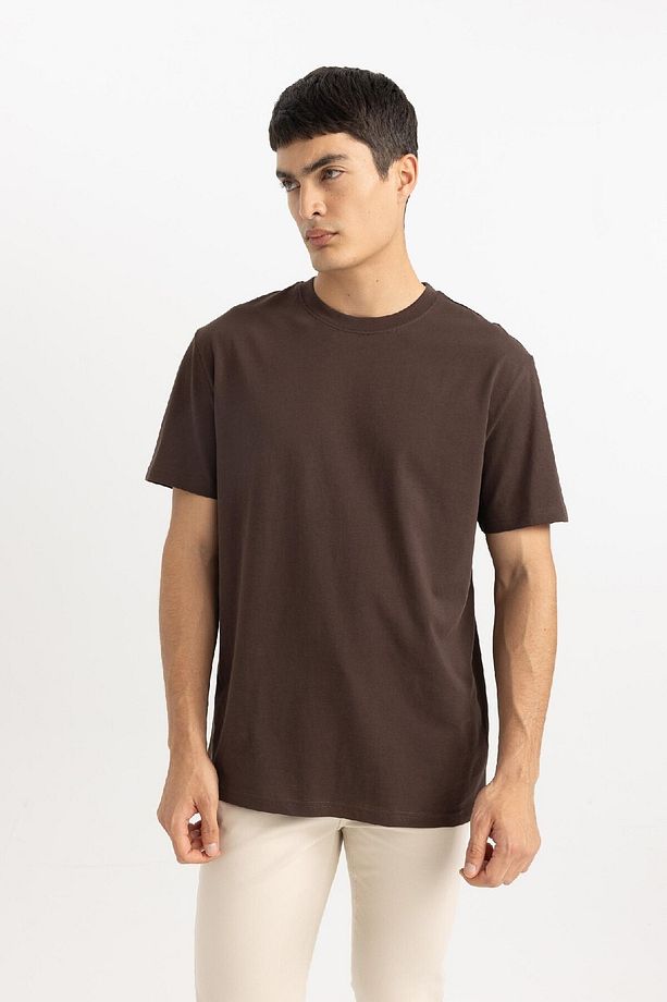 %100 Pamuk New Regular Fit Bisiklet Yaka Basic Düz Kısa Kollu Tişört V7699az24sp - 5