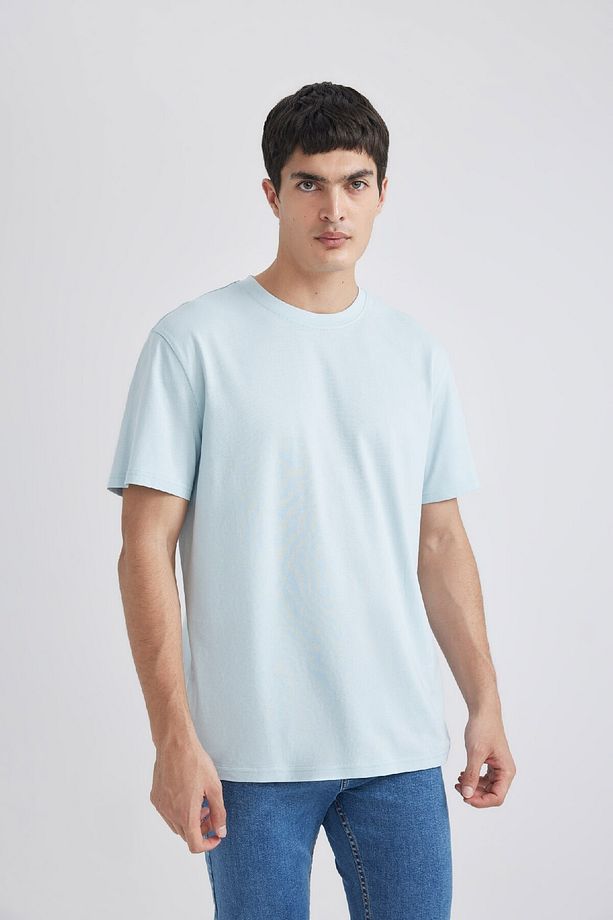 %100 Pamuk New Regular Fit Bisiklet Yaka Basic Düz Kısa Kollu Tişört V7699az24sp - 3