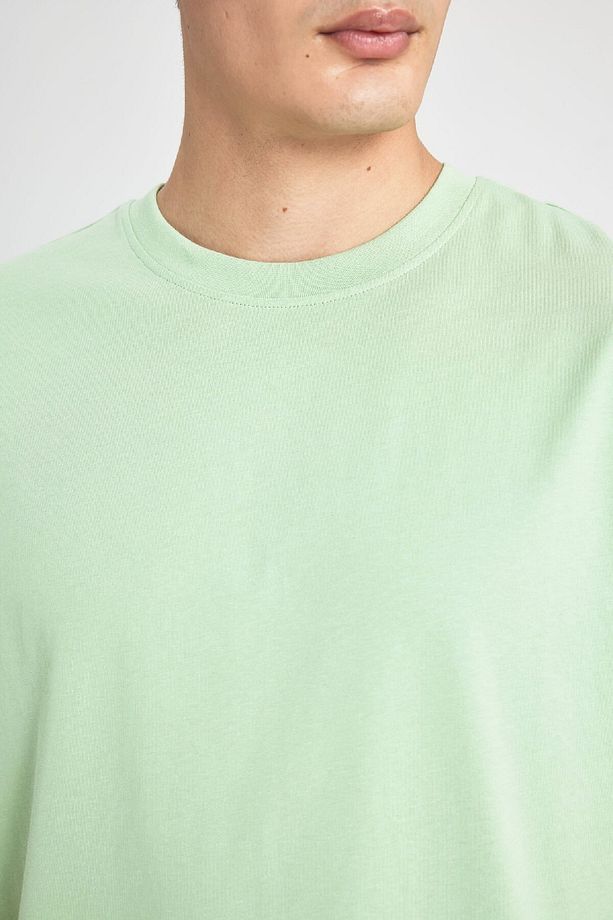 New Regular Fit Bisiklet Yaka Basic Düz %100 Pamuk Kısa Kollu Tişört V7699az24sp - 5