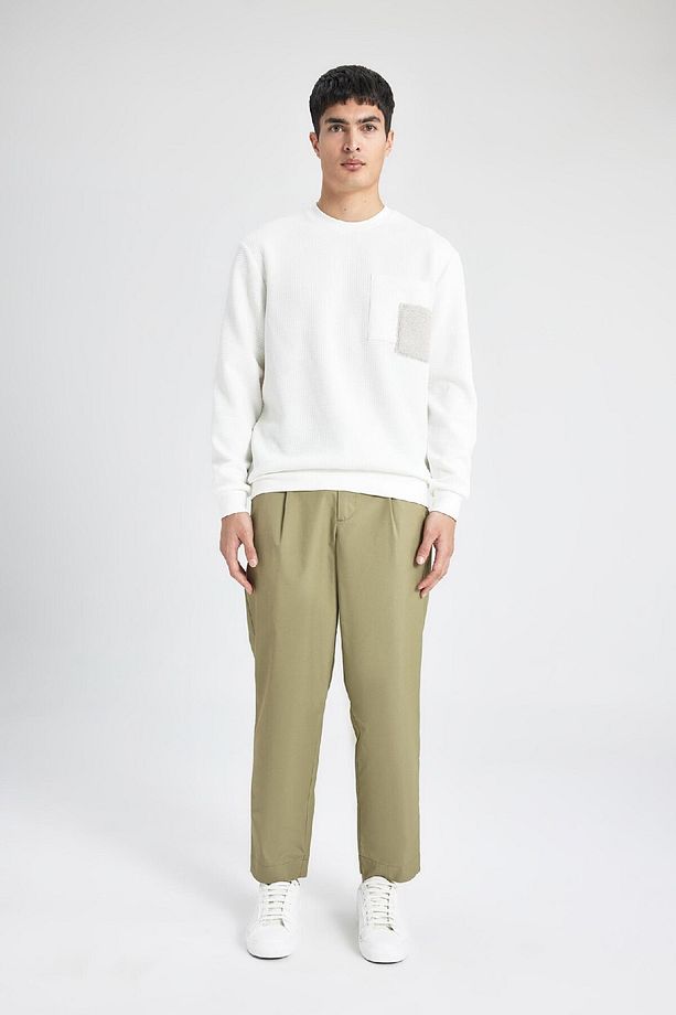 Yazlık Kumaş Pantolon Tapered Fit Normal Kesim Düz Paça Cepli B6667ax24sp - 6