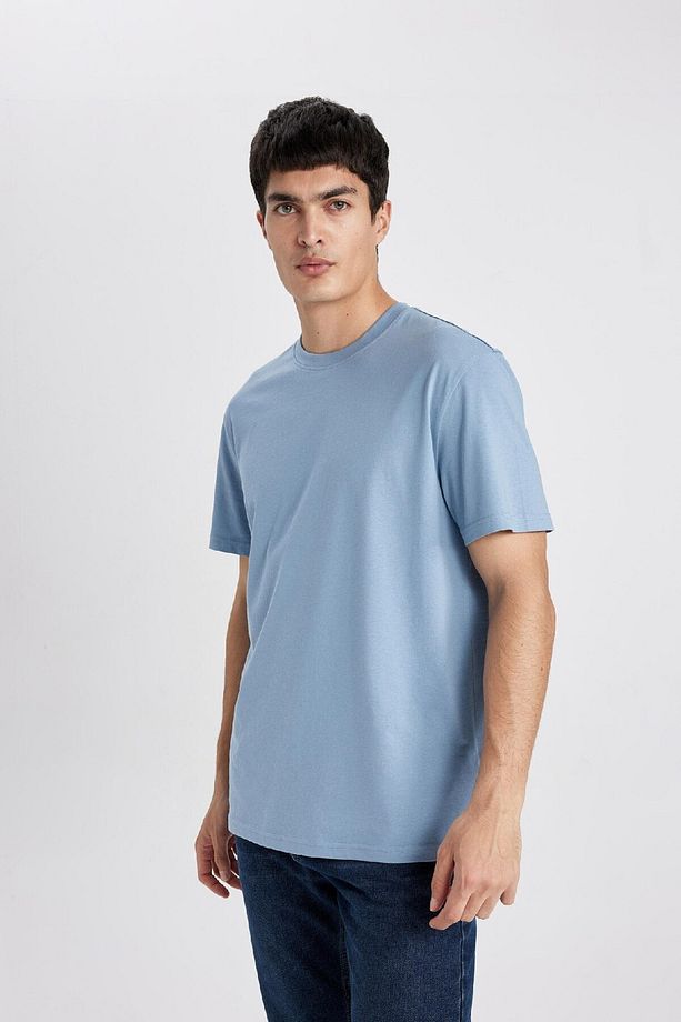 %100 Pamuk New Regular Fit Bisiklet Yaka Basic Düz Kısa Kollu Tişört V7699az24sp - 8