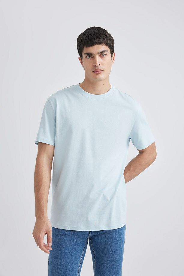 %100 Pamuk New Regular Fit Bisiklet Yaka Basic Düz Kısa Kollu Tişört V7699az24sp - 4