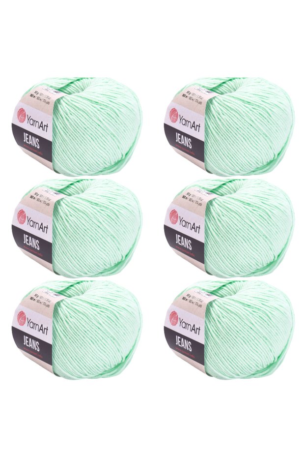 Jeans 6-Piece Hand Knitting Yarn Set, Soft Textured, Baby Friendly, Cardigan, Amigurumi