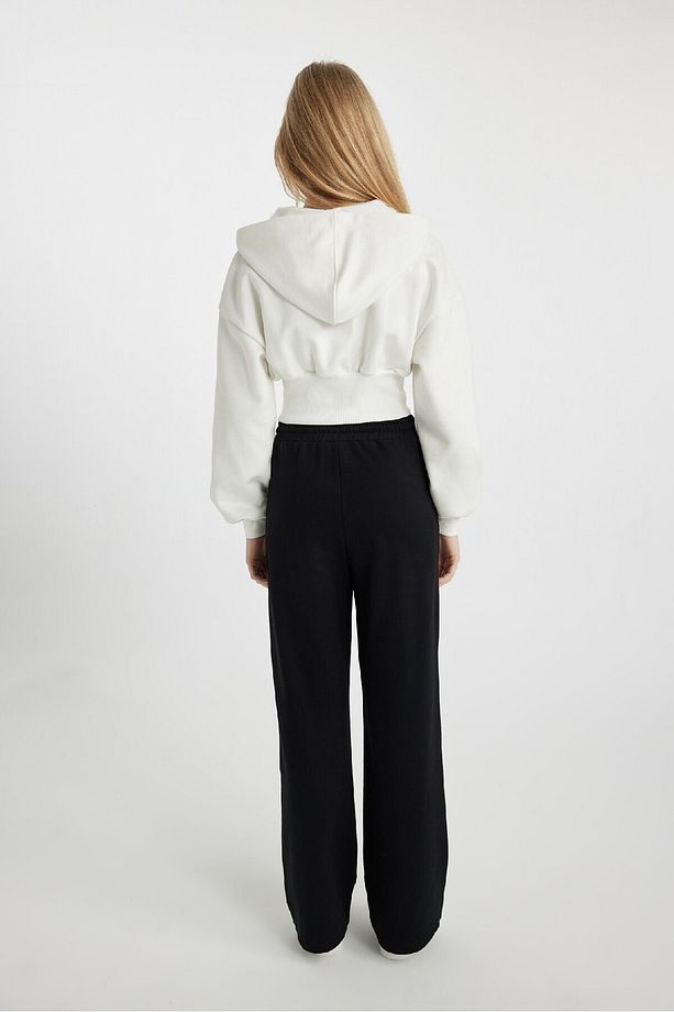 Coool Wide Leg Beli Lastikli Bağcıklı Cepli Bol Paça Basic Düz Eşofman Altı B3345ax23wn - 6