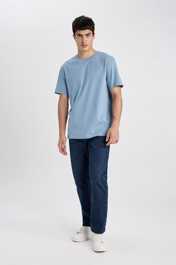 %100 Pamuk New Regular Fit Bisiklet Yaka Basic Düz Kısa Kollu Tişört V7699az24sp - 7