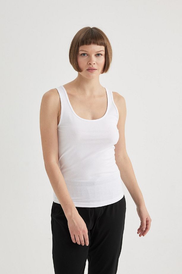 Regular Fit Pamuklu Basic Düz Beyaz Iç Atlet-fall In Love R9041az24sp - 3