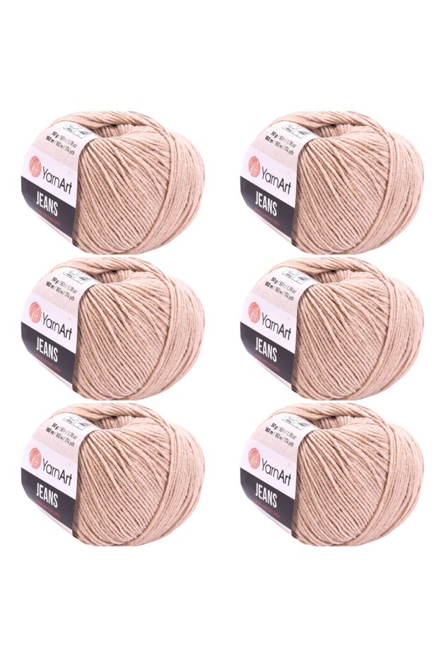 Jeans 6-Piece Hand Knitting Yarn Set, Soft Textured, Baby Friendly, Cardigan, Amigurumi