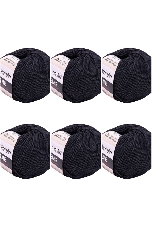 Jeans 6-Piece Hand Knitting Yarn Set, Soft Textured, Baby Friendly, Cardigan, Amigurumi