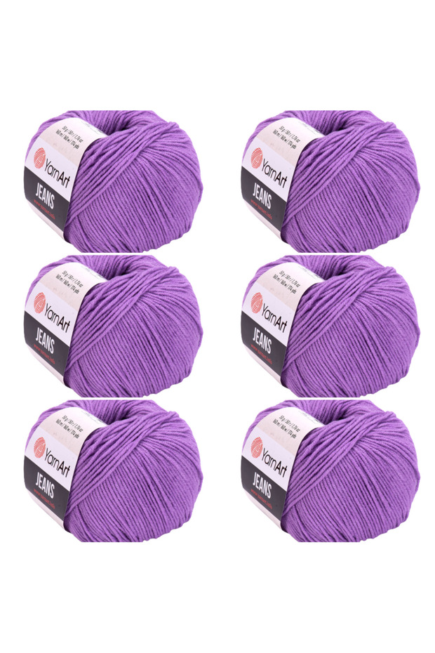 Jeans 6-Piece Hand Knitting Yarn Set, Soft Textured, Baby Friendly, Cardigan, Amigurumi