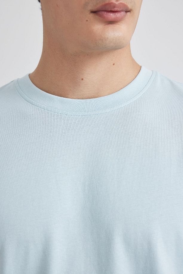 %100 Pamuk New Regular Fit Bisiklet Yaka Basic Düz Kısa Kollu Tişört V7699az24sp - 6