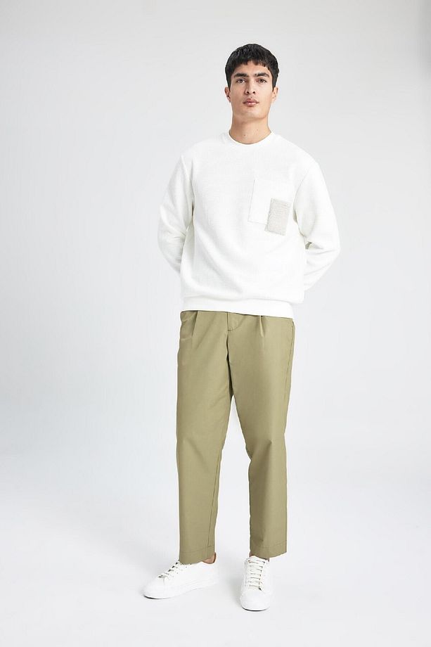 Yazlık Kumaş Pantolon Tapered Fit Normal Kesim Düz Paça Cepli B6667ax24sp - 5