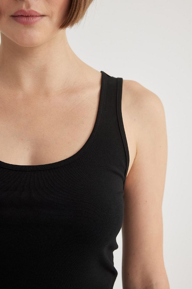 Regular Fit Pamuklu Basic Düz Siyah Iç Atlet-fall In Love R9041az24sp - 5