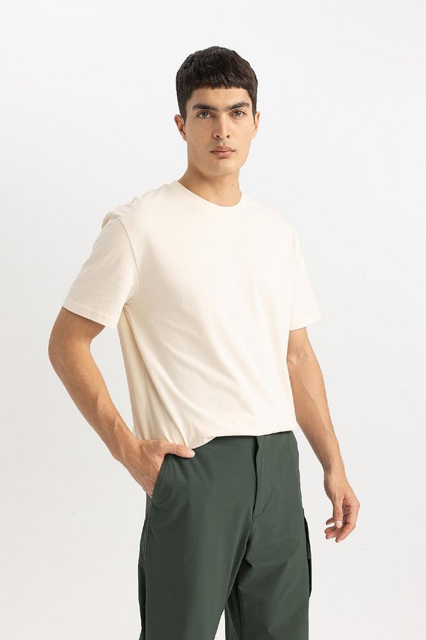 %100 Pamuk New Regular Fit Bisiklet Yaka Basic Düz Kısa Kollu Tişört V7699az24sp - 4