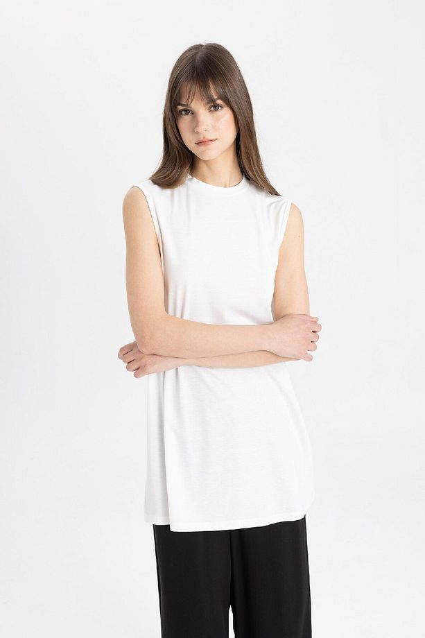 Regular Fit Bisiklet Yaka Kolsuz Basic Düz Tunik A8352ax24sp - 4