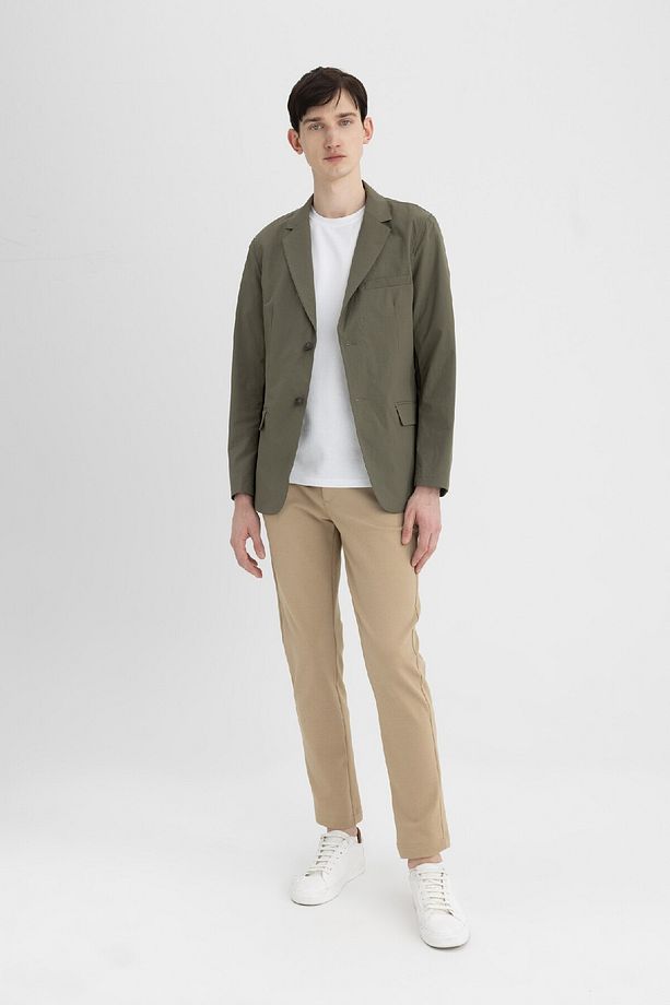Regular Fit Ceket Yaka Düğmeli Astarlı Basic Düz Blazer Ceket B7179ax24sp - 6