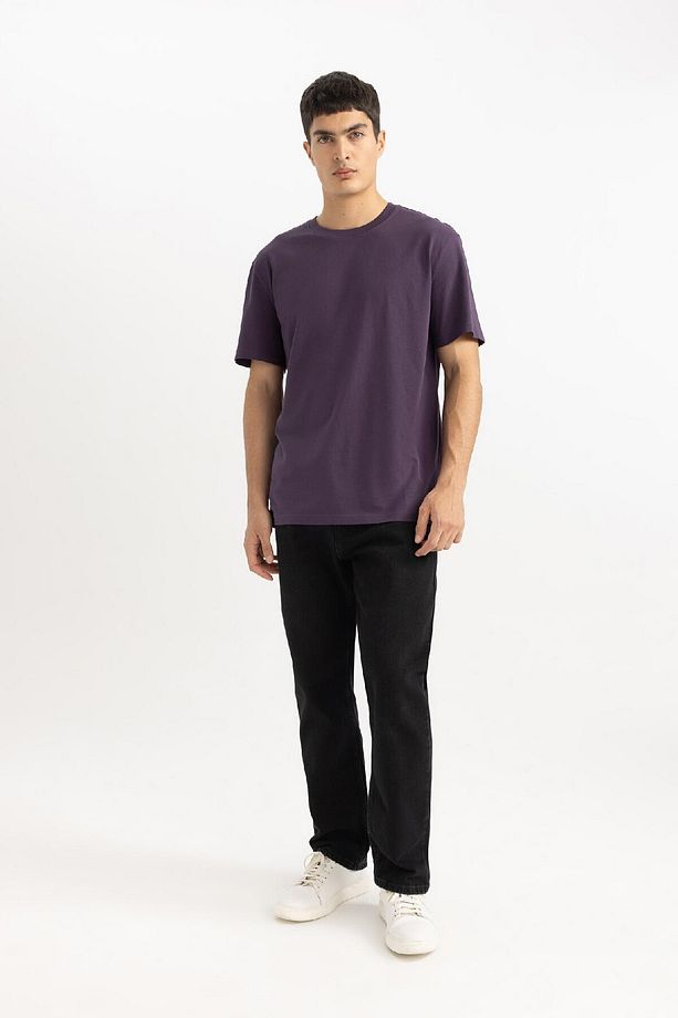 %100 Pamuk New Regular Fit Bisiklet Yaka Basic Düz Kısa Kollu Tişört V7699az24sp - 6