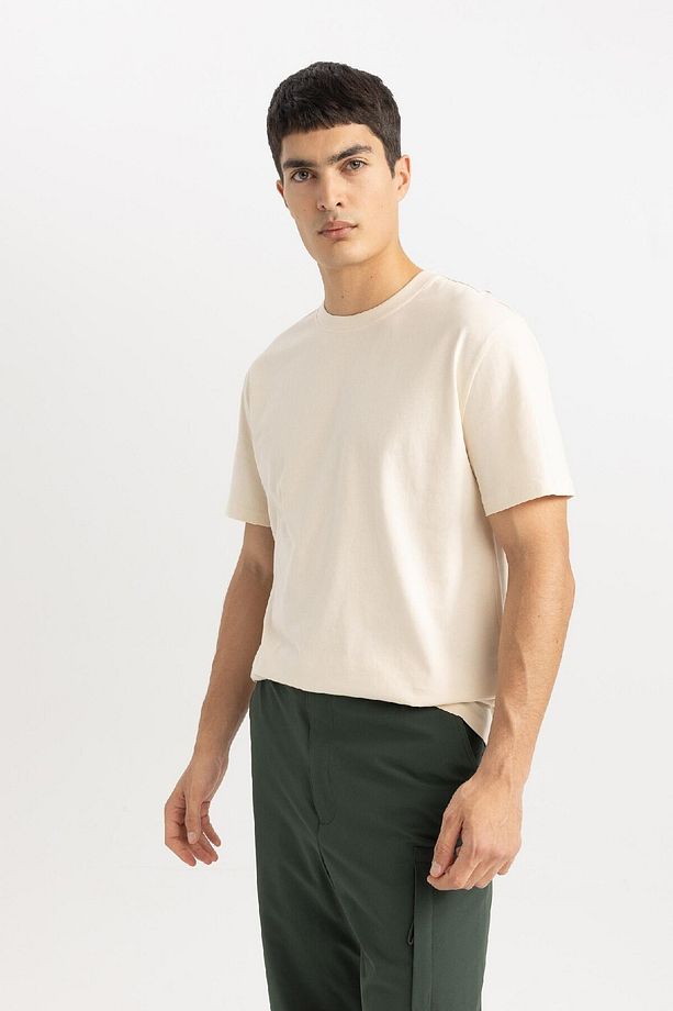 %100 Pamuk New Regular Fit Bisiklet Yaka Basic Düz Kısa Kollu Tişört V7699az24sp - 3