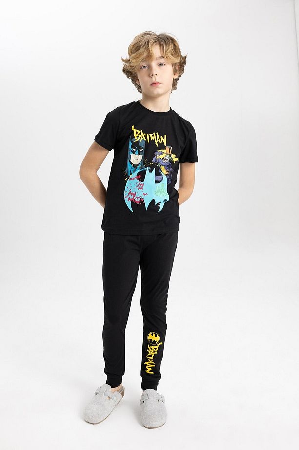 Erkek Çocuk Batman Pijama Takımı Kısa Kollu Üst Beli Lastikli Uzun Alt B5575a824sp - 4