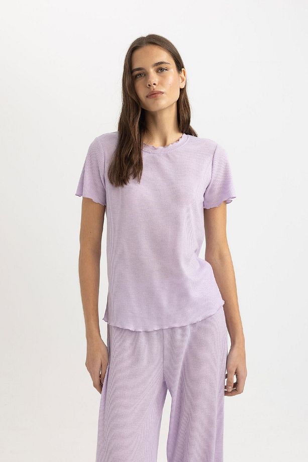Regular Fit Bisiklet Yaka Kısa Kollu Pijama Üstü-fall In Love B6701ax24sp - 4