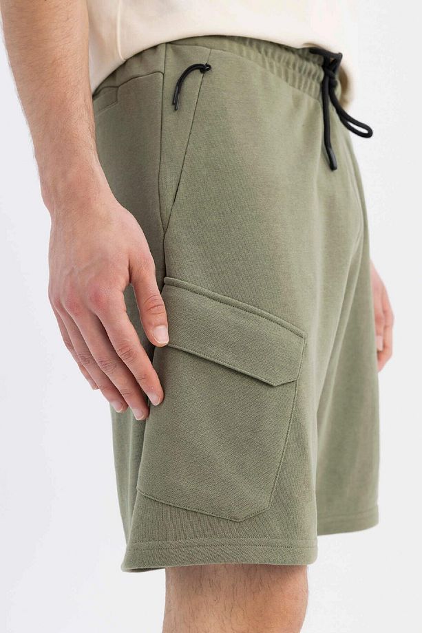 Regular Fit Düz Paça Kargo Cepli Basic Düz Şort B8795ax24sm - 5