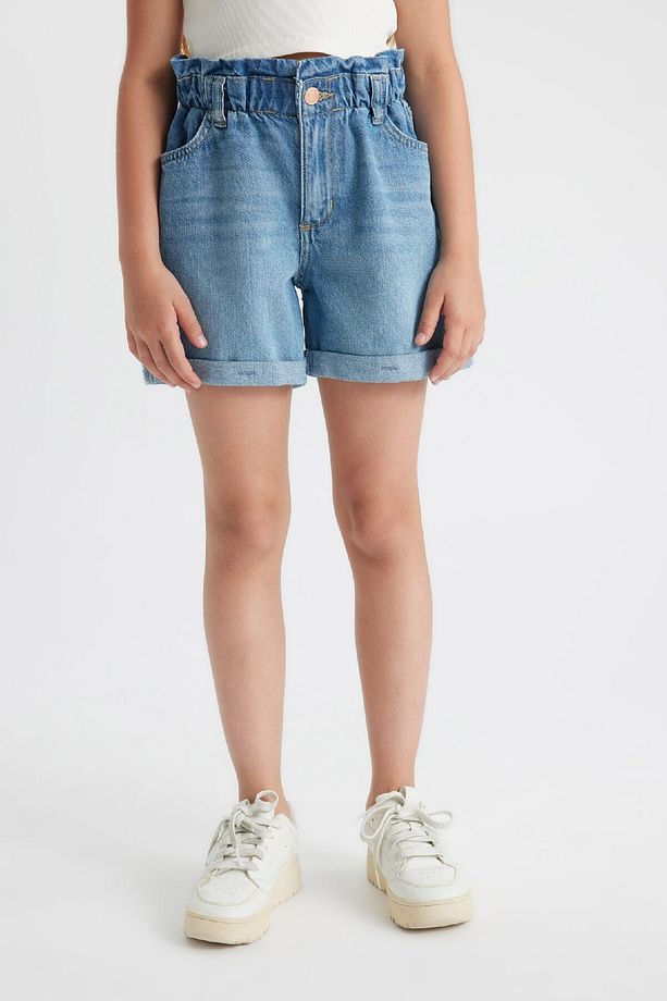 Kız Çocuk Paperbag Jean Şort B8113A824SM - 5