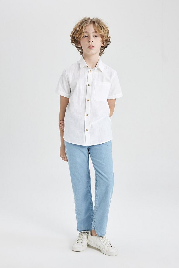 Erkek Çocuk Straight Fit Düz Paça Basic Düz Jean Pantolon B5740a824sm - 3